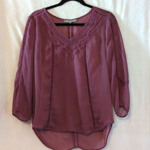 Sheer Purple Blouse with Cami